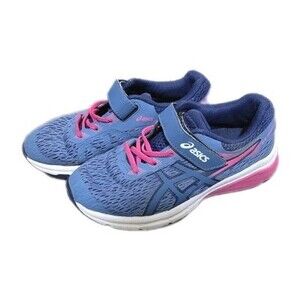 Asics GT Women’s Sz 2 Blue Pink Athletic Running Shoes Sneakers Hook And Loop